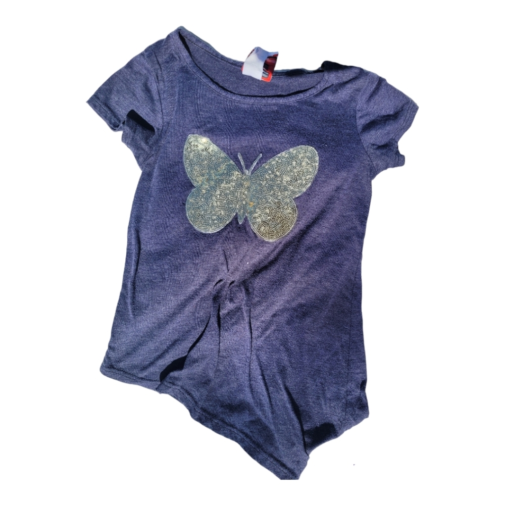 Blue blouse with gold butterfly